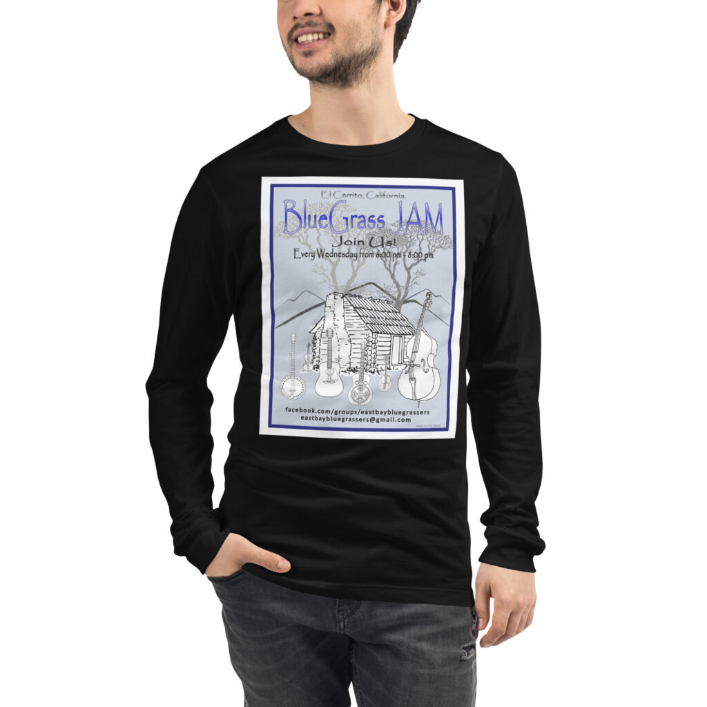El Cerrito Bluegrass Jam Poster - Unisex Long Sleeve Tee