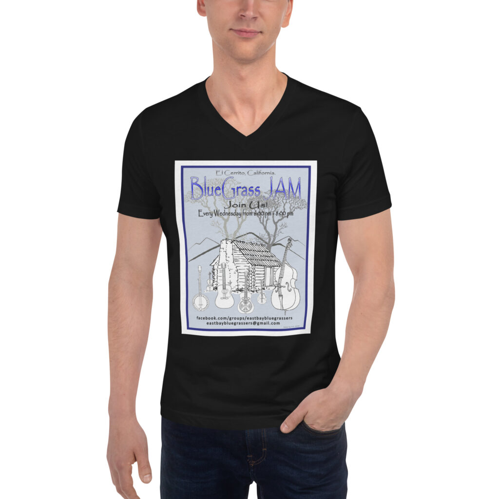 El Cerrito Bluegrass Jam Poster – V-Neck - Unisex T-Shirt